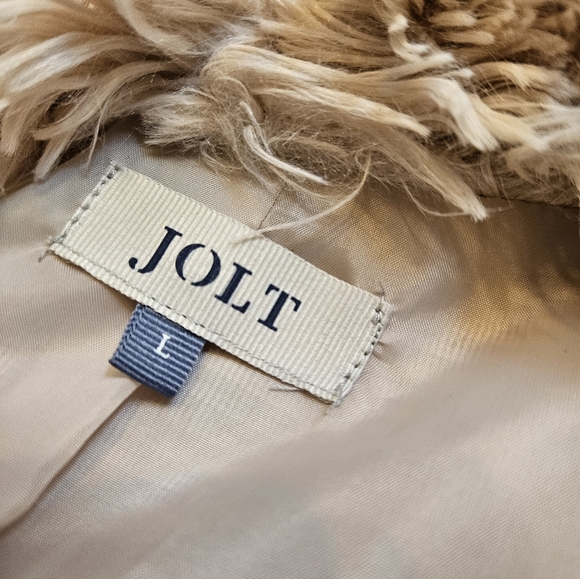 Nwot Jolt Faux Fur Open Vest Tan Women's Large - Picture 6 of 6